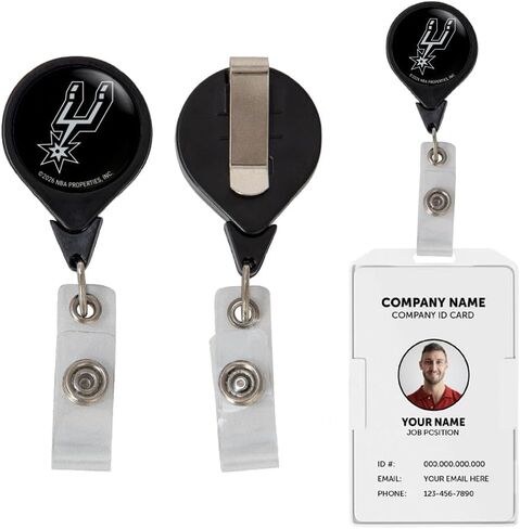 San Antonio Spurs NBA Team Retractable Badge Holder Ticket Clip Reel ID in Kuwait
