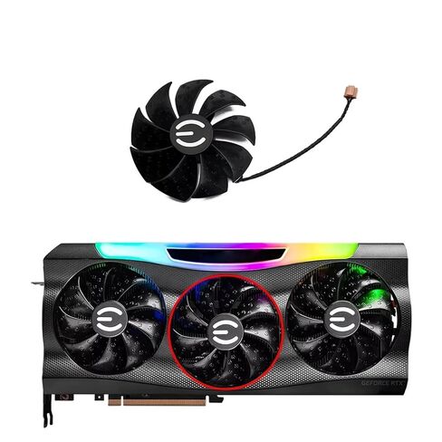 87MM PLD09220S12H Graphics Card Fans Replacement Compatible for EVGA GeForce RTX 3070 3080 TI 3090 FTW3(B-Fan) in Saudi Arabia