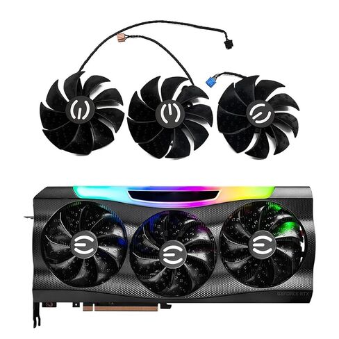 87MM PLD09220S12H Graphics Card Fans Replacement Compatible for EVGA GeForce RTX 3070 3080 TI 3090 FTW3(B-Fan) in Saudi Arabia
