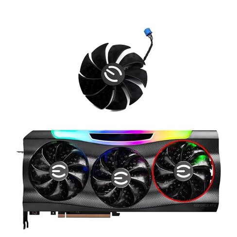 87MM PLD09220S12H Graphics Card Fans Replacement Compatible for EVGA GeForce RTX 3070 3080 TI 3090 FTW3(B-Fan) in Saudi Arabia