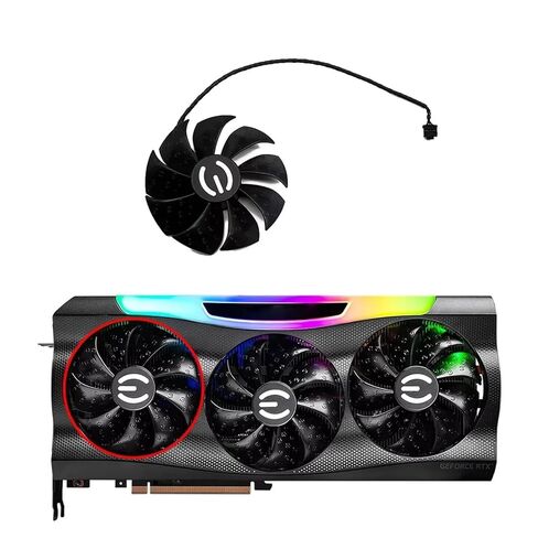 87MM PLD09220S12H Graphics Card Fans Replacement Compatible for EVGA GeForce RTX 3070 3080 TI 3090 FTW3(B-Fan) in Saudi Arabia