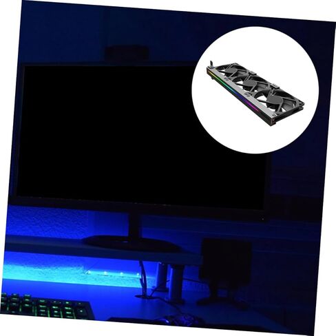 OUNONA Argb مروحة تبريد بطاقة الرسومات الصامتة 5 فولت Pci مبرد للكمبيوتر المكتبي، ملحق مبرد بطاقة فيديو صغير مع موصل 3 سنون، مناسب لإدارة وحدة معالجة الرسومات الحرارية in Kuwait