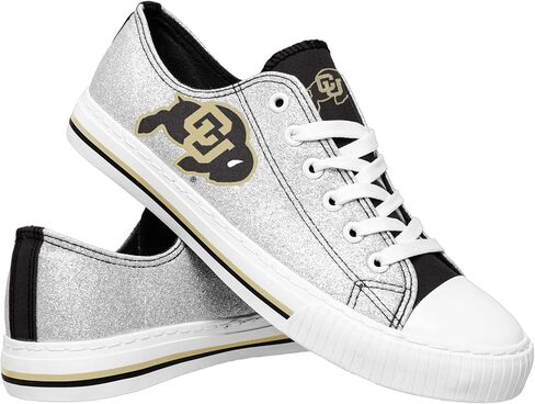 FOCO LSU Tigers NCAA Womens Glitter Low Top Canvas Shoes - 6 in Kuwait