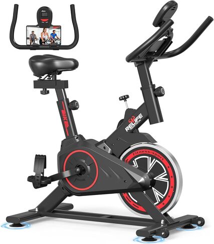 RELIFE REBUILD YOUR LIFE Exercise Bike Indoor Cycling Bike Fitness Stationary All-inclusive Flywheel Bicycle with Resistance for Gym Home Cardio Workout Machine Training New Version in Saudi Arabia