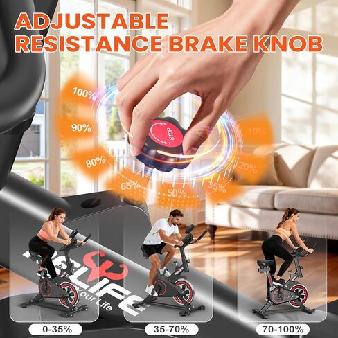 RELIFE REBUILD YOUR LIFE Exercise Bike Indoor Cycling Bike Fitness Stationary All-inclusive Flywheel Bicycle with Resistance for Gym Home Cardio Workout Machine Training New Version in Saudi Arabia
