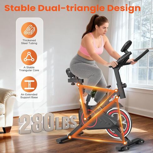 RELIFE REBUILD YOUR LIFE Exercise Bike Indoor Cycling Bike Fitness Stationary All-inclusive Flywheel Bicycle with Resistance for Gym Home Cardio Workout Machine Training New Version in Saudi Arabia