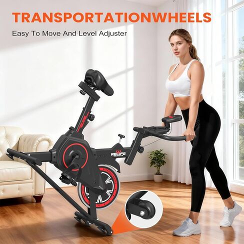 RELIFE REBUILD YOUR LIFE Exercise Bike Indoor Cycling Bike Fitness Stationary All-inclusive Flywheel Bicycle with Resistance for Gym Home Cardio Workout Machine Training New Version in Saudi Arabia