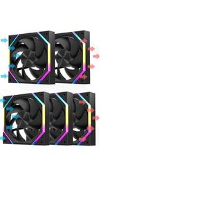 مروحة حافظة الكمبيوتر الشخصي 120 مم ARGB 4 Pin PWM مروحة تبريد هادئة 12 فولت حجم هواء كبير 61.5CFM/2000RPM تهوية (عكس 5 قطع B) in Kuwait