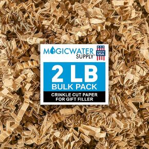 MagicWater Supply - 2 LB - Kraft - Crinkle Cut Paper Shred Filler great for Gift Wrapping, Basket Filling, Birthdays, Weddings, Anniversaries in Kuwait