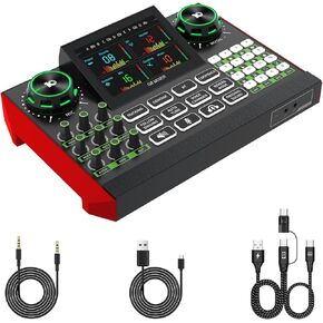 خلاط صوت معدات البودكاست Tenlamp G9 ، وحدة التحكم في بطاقة الصوت الحية مع الواجهات الصوتية Microphone 3.5/6.35mm ، تغيير الصوت ، تقليل الضوضاء in Saudi Arabia