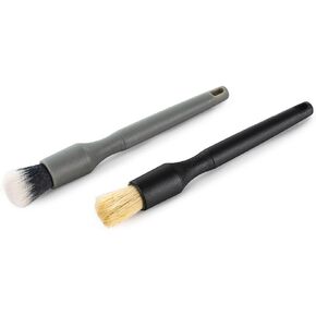 Detail Factory - Crevice Mini Detailing Brush Combo Kit - One Boar's Hair Brush + One Ultra-Soft Synthetic Brush, Heavy Cleaning Action for Small Spaces, Orange + Blue (2-Pack) in Kuwait