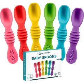 Best Silicone Baby Spoons Bright Color Baby Spoons for Infants Boys and Girls Dishwasher-Safe Silicone First Stage Feeding Spoons Silicone Training Spoon, 6 Soft Spoons Assorted Colors in Kuwait