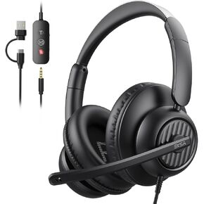 EKSA [2023 New] Fenrir Gaming Headset with Microphone for PS4 PC Xbox one PS5 Switch Laptop, Over Ear Headphones Wired with Noise Cancelling Mic, 3.5m Audio Jack, 50mm Stereo Drivers, Led Light in Kuwait