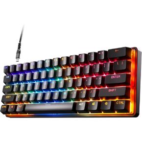 New SteelSeries Apex Pro TKL 2023 Ed.- World's Fastest Mechanical Gaming Keyboard - Adjustable Actuation - Esports Tenkeyless - OLED Screen - RGB - PBT Keycaps - USB-C,Black in Kuwait