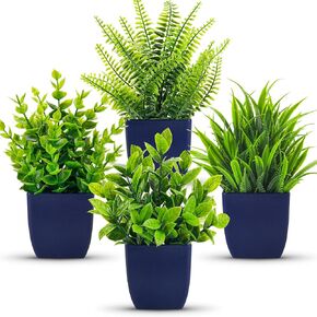 4 عبوات من النباتات الصناعية من دير روز، نباتات صناعية صغيرة داخلية للنساء من إكسسوارات مكتب المكتب in Kuwait