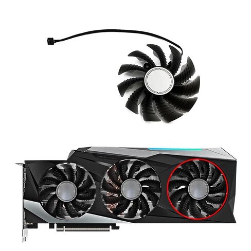 مروحة تبريد بطاقة الفيديو 82 مم 87 مم PLA09215S12H متوافقة مع Gigabyte GeForce RTX 3070TI 3080 3080TI 3090 Gaming OC GPU(3-Fan) in Kuwait