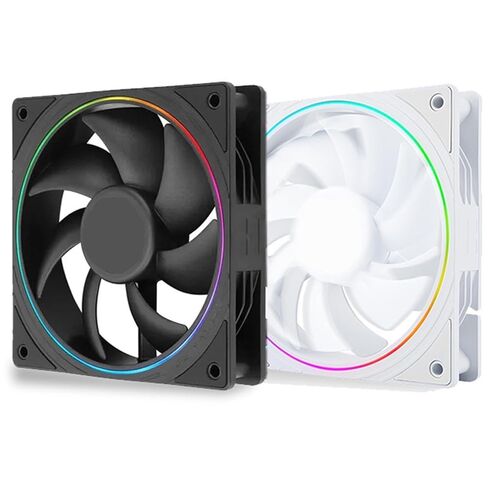 TL-S12 مروحة حافظة ARGB Halo LED مقاس 120 مم - تحكم 4-PWM + إضاءة RGB 5V 3Pin لتبريد مشعاع وحدة المعالجة المركزية (أسود، S12R 3PC، A-RGB) in Kuwait