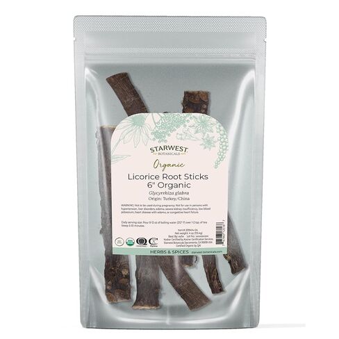 Starwest Botanicals Organic 6" Licorice Root Sticks, 1 Pound in Saudi Arabia