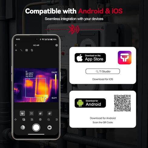التصوير الحراري لنظام Android ، كاميرا التصوير الحراري 512 × 384 ، -4 درجة فهرنهايت إلى 1112 درجة فهرنهايت ، والعدسة المزدوجة كاميرا الأشعة تحت الحمراء الأشعة تحت الحمراء ، و HVAC ، و DIY ، والرؤية الحرارية لفحص المنزل in Saudi Arabia