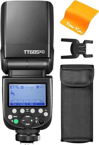 Godox Camera Flash Speedlight for Canon TT685IIC TT685II-C 2.4G Wireless HSS GN60 Flash Compatible with Canon Digital Cameras 6D 7D 50D 60D 500D 550D 600D 650D 1000D 1100D 1DX 580EX II 5D Mark II III in Saudi Arabia
