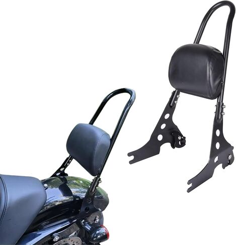 مسند ظهر مستقيم للراكب الخلفي قابل للفصل للدراجة النارية مع وسادة وسادة لدراجة Harley Sportster XL 883 1200 2004-Up مع مشبك مزلاج لرسو السفن سهل التركيب (أسود لامع) in Saudi Arabia