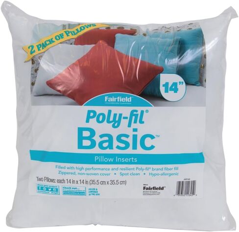 Fairfield Poly-Fil Basic Decorative Throw Pillows Inserts (2 Pack), 2 Count (Pack of 1), White in Saudi Arabia