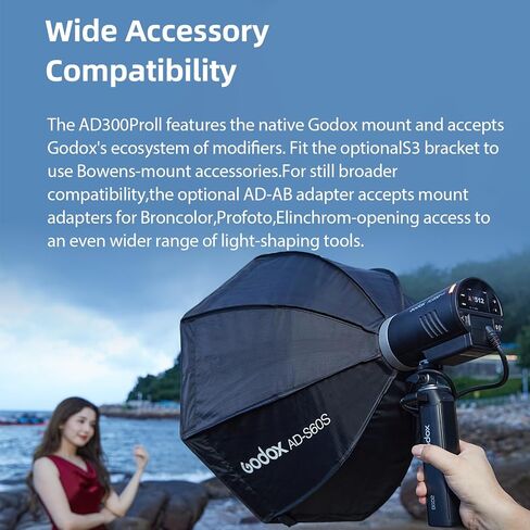 Godox AD600BM Outdoor Flash 600Ws Bowens Mount, Studio Flash GN87 1/8000 HSS, 2.4G Strobe Monolight with 8700mAh Battery 01-2.5 Second Recycle time in Saudi Arabia