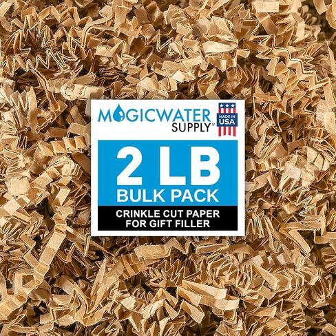 MagicWater Supply - 2 LB - Kraft - Crinkle Cut Paper Shred Filler great for Gift Wrapping, Basket Filling, Birthdays, Weddings, Anniversaries in Kuwait