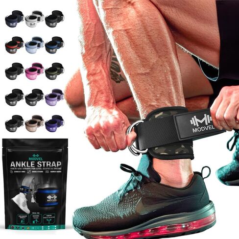 Modvel Gym Strap لآلات الكابلات - أحزمة الكاحل من Glute & Leg لتدريبات الصالة الرياضية - الدعم القابل للتعديل ، المبطن للتدريب على القوة ، رفع الأثقال ، إعادة التأهيل - الرجال والنساء in Kuwait