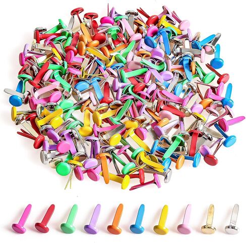 moinkerin 200 Pcs Black Brads 8x14mm Paper Fasteners for DIY Crafts in Kuwait