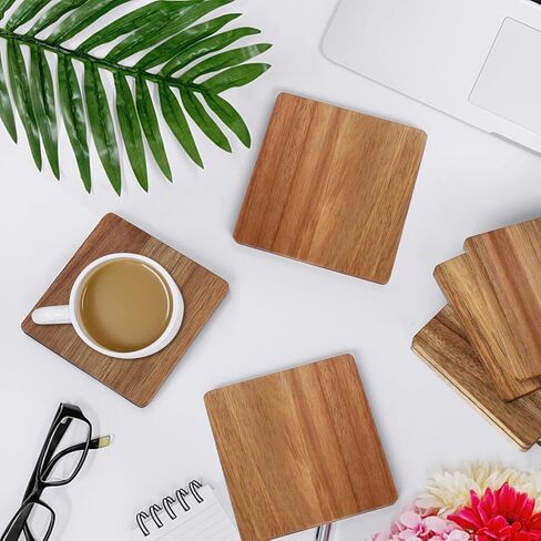 26 Pieces Unfinished Wood Coasters, 4 Inch Round Blank Wooden Coasters for Crafts with Non-Slip Silicon Dots for DIY Stained Painting Wood Engraving Home Decoration in Saudi Arabia