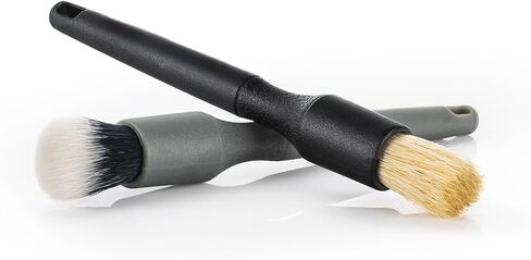 Detail Factory - Crevice Mini Detailing Brush Combo Kit - One Boar's Hair Brush + One Ultra-Soft Synthetic Brush, Heavy Cleaning Action for Small Spaces, Orange + Blue (2-Pack) in Saudi Arabia