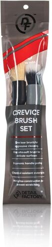 Detail Factory - Crevice Mini Detailing Brush Combo Kit - One Boar's Hair Brush + One Ultra-Soft Synthetic Brush, Heavy Cleaning Action for Small Spaces, Orange + Blue (2-Pack) in Saudi Arabia
