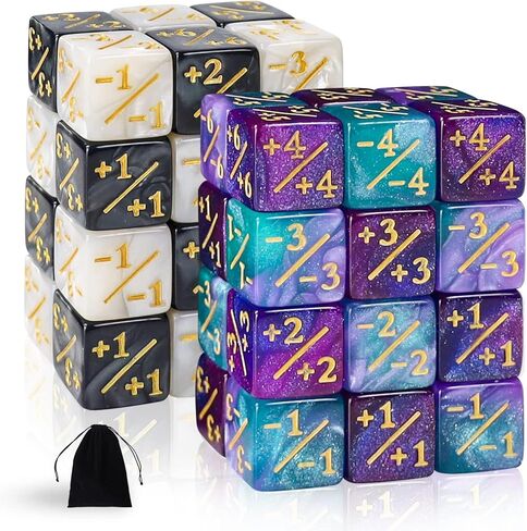 48 قطعة من النرد MTG عدادات النرد الرمزي، Magic The Gathering Glitter Sparkle Dice، مكعب النرد الولاء المرصع بالنجوم D6 مكعب النرد متوافق مع CCG، MTG، ملحقات ألعاب البطاقات، 4 ألوان in Kuwait