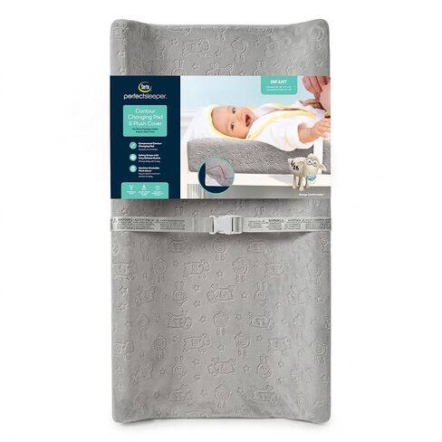 Serta Perfect Sleeper Contoured Changing Pad with Plush Cover, Grey in Saudi Arabia
