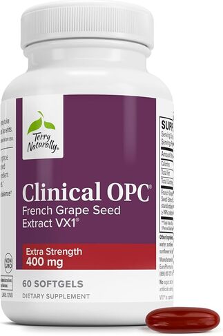 Terry Naturally Clinical OPC قوة إضافية - 90 كبسولة هلامية - مكمل مستخلص بذور العنب الفرنسي - يدعم صحة المناعة، ومضادات الأكسدة - غير معدلة وراثيًا، وخالي من الغلوتين - 90 وجبة in Saudi Arabia