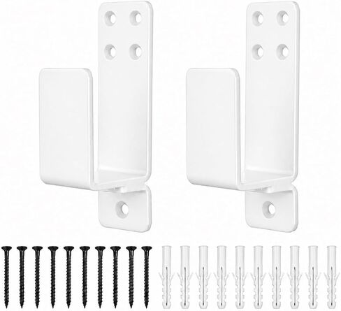 Door Barricade Brackets,AINAFIX 2 Pack Drop Open Bar Holder for Home Security, 2x4 Bar Brackets Prevent Unauthorized Entry, Carbon Steel,Black in Saudi Arabia