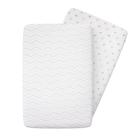 100% Organic Cotton Bassinet Sheets for Guava Lotus Bassinet, 2 Pack – Breathable Soft Fitted Bassinet Sheets for Baby & Newborn, Unisex (Blue Tones) in Saudi Arabia