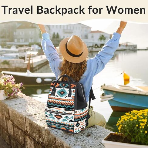 TropicalLife Ethnic Geometric Boho Diaper Backpack Large Capacity Baby Bags Multi-Function Zipper Casual Travel Backpacks for Mom Dad Unisex in Saudi Arabia