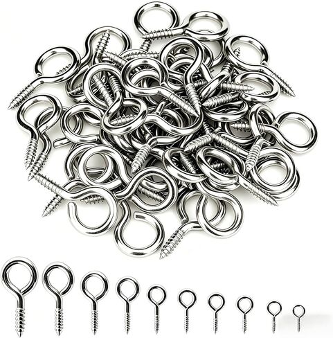 500 Pcs Small Screw Eye Pins 4mm x 10mm Eye Screws for Jewelry Making Mini Eye Hooks Screw for Jewelry Eyelets Screw for Art DIY, Bead, Bracelet, Jewelry Connectors in Saudi Arabia