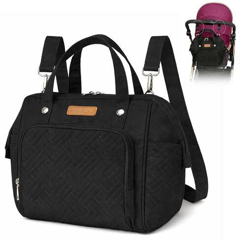 FHELAD Small Diaper Bag for Women, 4 in 1 Mini Baby Bag (Gray) | 9 Pockets, 2 Insulated Pockets, Stroller Clip, Convertible Diaper Backpack, Detachable Shoulder Strap in Saudi Arabia