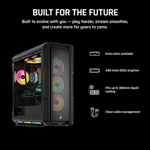 كمبيوتر الألعاب Corsair Vengeance i8200 iCUE Link Edition - وحدة المعالجة المركزية Intel Core i9 14900KF المبردة بالسوائل - وحدة معالجة الرسومات NVIDIA GeForce RTX 4090 - ذاكرة Dominator Titanium RGB DDR5 سعة 64 جيجابايت - 4 تيرابايت (2x2 تيرابايت) M.2 SS in Saudi Arabia