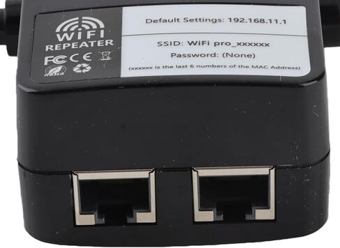 موسع نطاق WiFi مكرر لاسلكي 2 منفذ LAN معزز إشارة لاسلكية مكرر الإنترنت مع منفذ إيثرنت لجهاز التوجيه المنزلي مكبر صوت ثنائي النطاق (أسود) in Kuwait