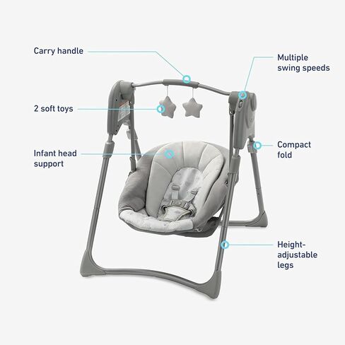 أرجوحة أطفال صغيرة الحجم من Graco® Slim Spaces™، تصميم Reign in Kuwait