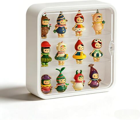 Wall Mount Display Case for Figures - Space Saving & Adjustable Acrylic Storage Box with Magnetic Door, Dustproof & Moisture Proof for Lego Pop Mart Action Figures in Kuwait