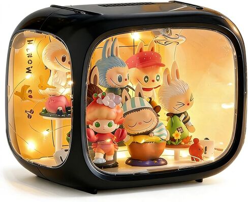 Clear Display Case for Figures,Wall-Mounted Doll Storage Box,Adjustable Display Stand Clear Acrylic Display Box with Door Dust and Moisture Proof Suitable for Lego Collectibles Action Figures Pop Mart in Saudi Arabia