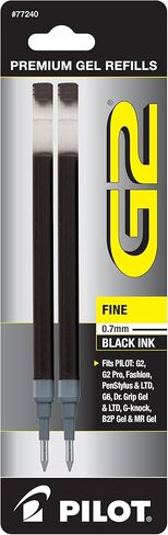 Pilot, G2 Gel Ink Refills, Fine Point 0.7 mm, Black, Pack of 2 in Saudi Arabia