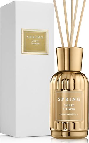 مجموعة ناشرة العطور من سبرينج | عطر صنع في فرنسا | ديكور المنزل | زيت عطري معطر | معطر جو الغرفة الزهرة البيضاء | 3.4 أونصة (100 مل) | الزنبق، الياسمين، زنبق الوادي ومسك الروم in Saudi Arabia