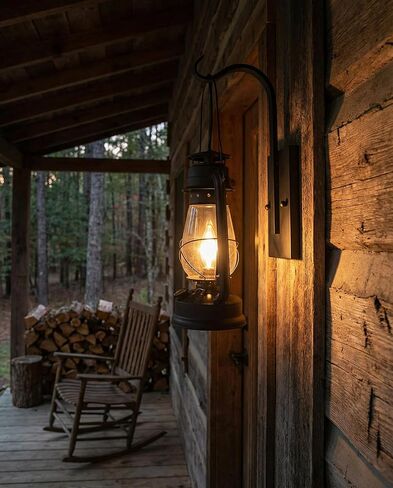 Set of Lantern Wall Sconce Large Hurricane Glass (Brown) 2 Pack in Saudi Arabia
