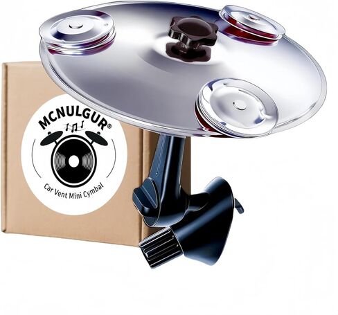 Car Vent Cymbal 1-Pack, 360° Rotating Mini Drum Crash Cymbal with Triple-Layer Sound, Universal Fit for All Vehicles, Easy DIY Assembly, Make Your Driving More Fun (Silver) in Saudi Arabia